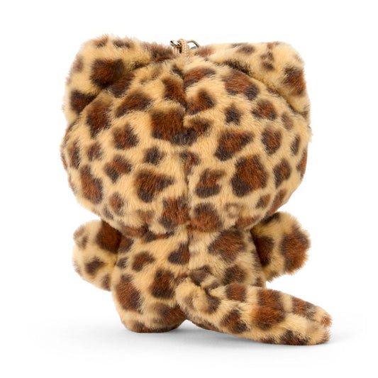 SANRIO | Hello Kitty Brown Mascot Holder Plush Keychain Bag Charm 90×50×120mm (Leopard Gal Cat)