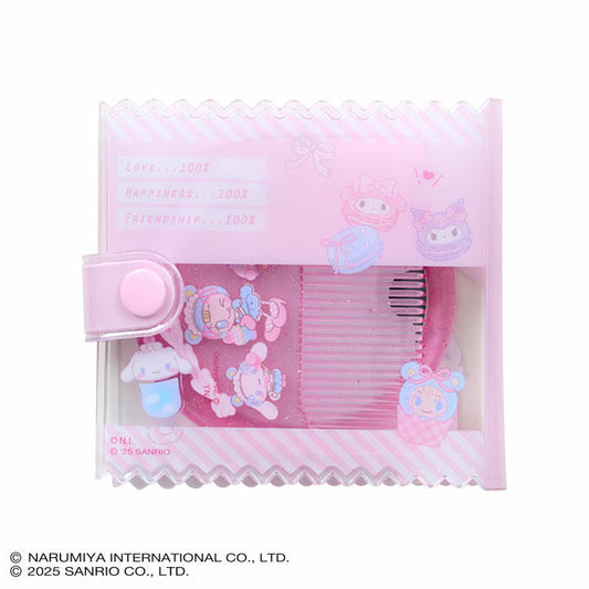 Sanrio × Mezzo Piano | Mirror And Comb Set With Case 90x10x85mm