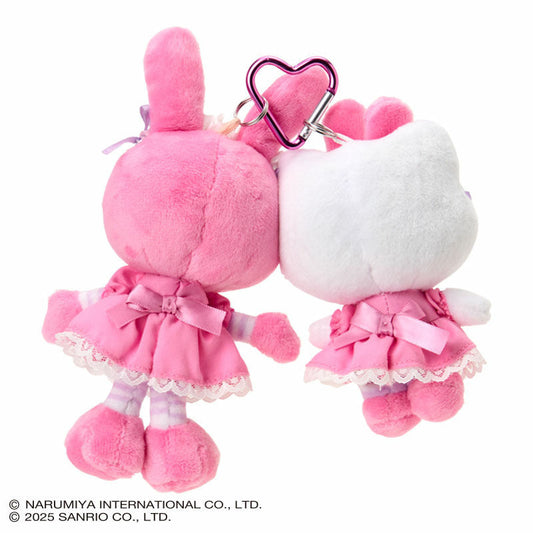 Sanrio × Mezzo Piano | Hello Kitty & Berrie Mascot Holder Bag Charm Plush Keychain (Pink)