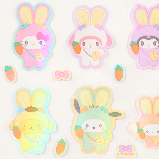SANRIO | Sheet Sticker 110×5×115mm (Puffy Ear Rabbit Club)