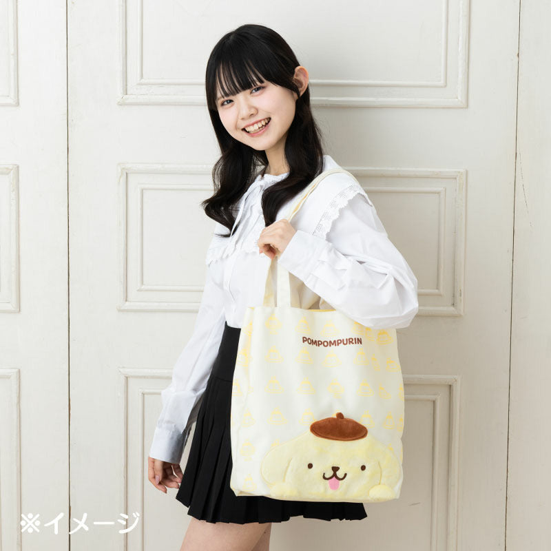 SANRIO | PomPomPurin Pom Pom Purin Tote Bag 400x120x350mm (Full And Happy Pudding 30th anniversary)
