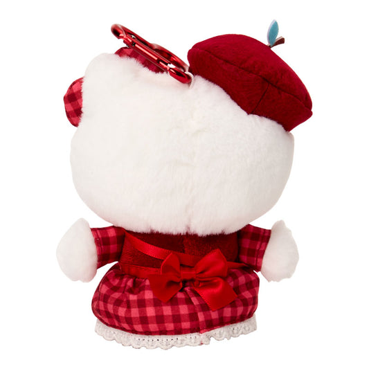 SANRIO | Hello Kitty Mascot Holder Bag Charm Keychain 110×90×145mm (Autumn Apple Gingham Red)