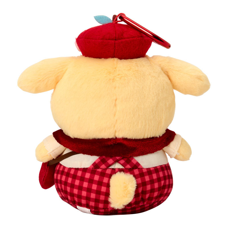 SANRIO | Pompompurin Mascot Holder Bag Charm Keychain 110×90×145mm (Autumn Apple Gingham Red)