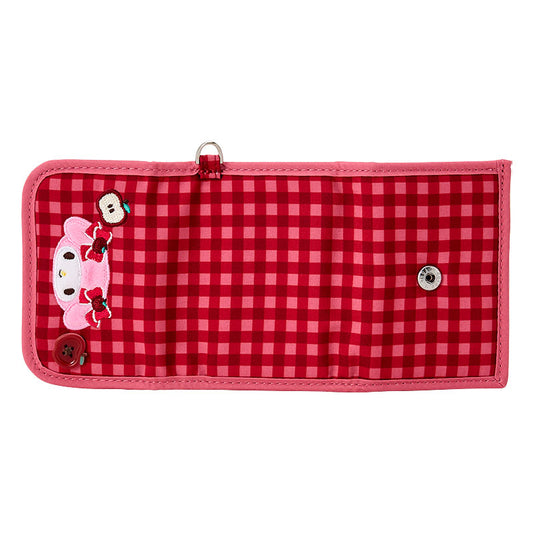 SANRIO | My Melody Trifold Wallet 110×20×80mm (Autumn Apple Gingham Red)