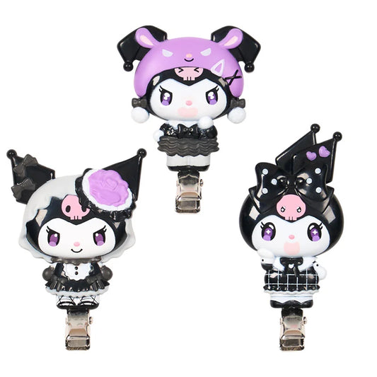 SANRIO | Kuromi Bangs Clip Set Hair Clip 45×10×65mm (All Black Kuromi Mode)