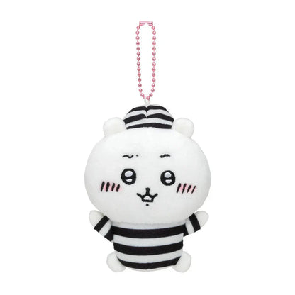 Chiikawa | Mascot Holder Keychain H110×W95×D70Mm (Prisoner) 吉伊卡哇 玩偶挂件/包挂/钥匙链（囚人系列） Chiikawa吉伊/小白