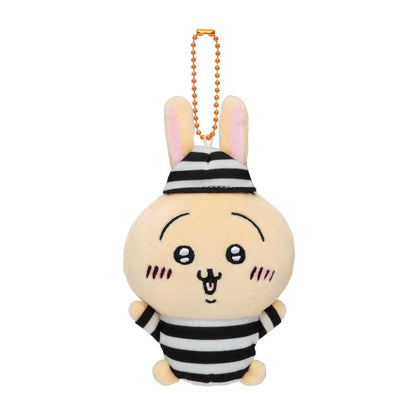 Chiikawa | Mascot Holder Keychain H110×W95×D70Mm (Prisoner) 吉伊卡哇 玩偶挂件/包挂/钥匙链（囚人系列） Usagi 兔兔/乌萨奇