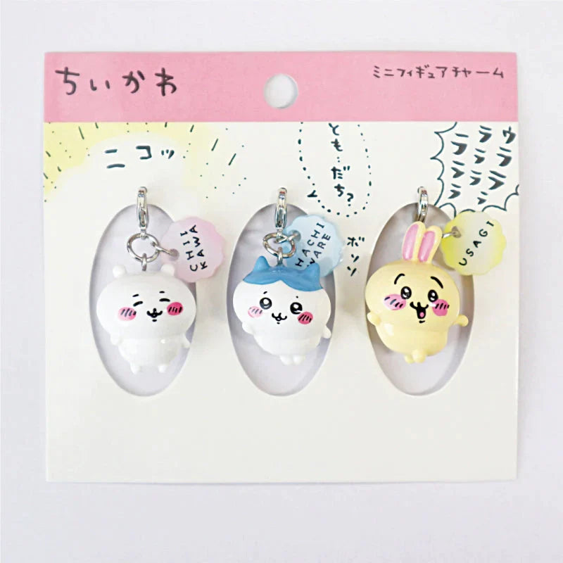 Chiikawa | Mini Figure Key Charm Set Approx.26Mm Each 吉伊卡哇 立体造型迷你拉链扣/迷你挂件套装 吉伊&小八&乌萨奇