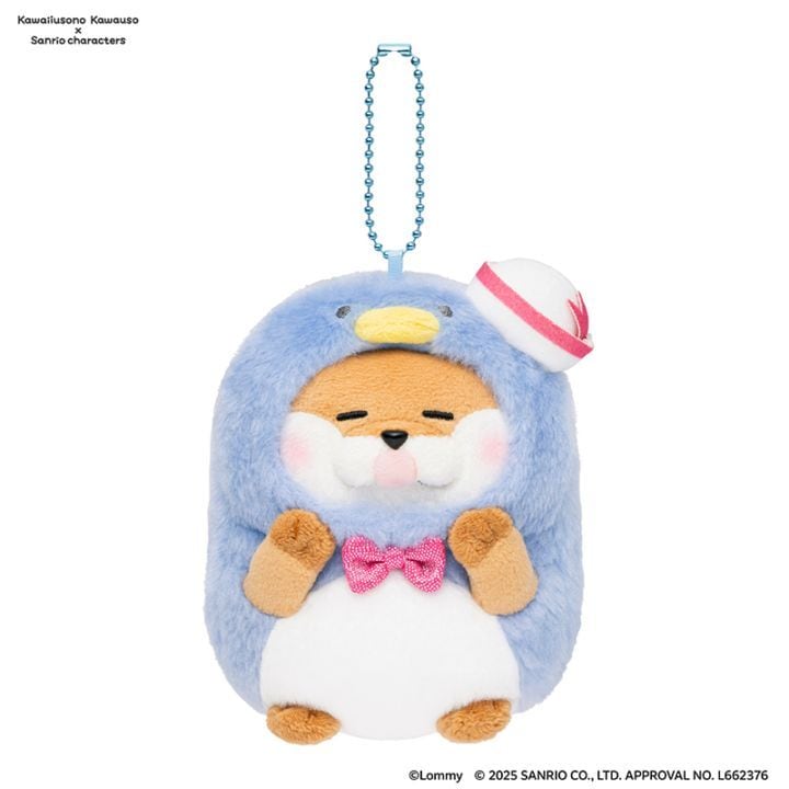 Kawaiiusono Kawauso x Sanrio | Cute Lie Otter TuxedoSam Mascot Holder 125mm x 100mm x 100mm