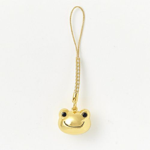 Pickles the Frog | Face Shaped Bell Phone Charm H2×W2×D1.5cm (Gold)