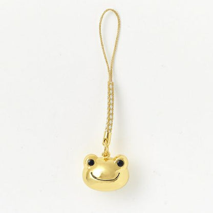 Pickles the Frog | Face Shaped Bell Phone Charm H2×W2×D1.5cm (Gold)