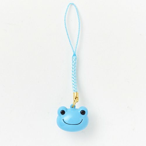 Pickles the Frog | Face Shaped Bell Phone Charm H2×W2×D1.5cm (Blue)