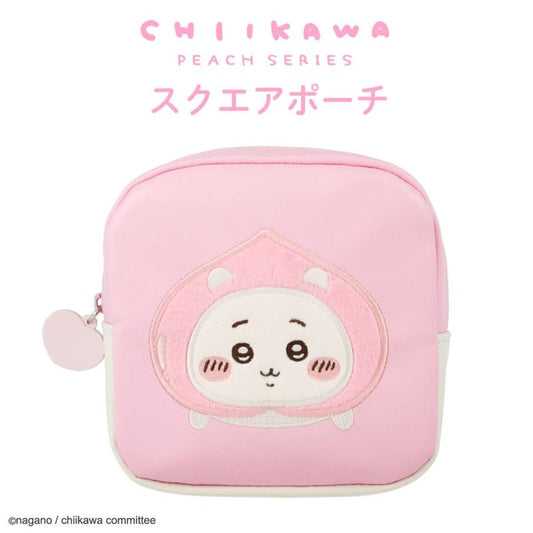 CHIIKAWA x SHOBIDO | Peach Series Square Pouch W130×H130×D40mm (Chiikawa)