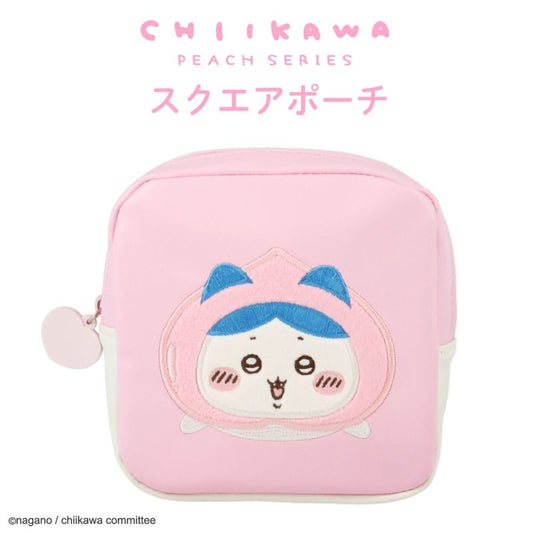 CHIIKAWA x SHOBIDO | Peach Series Square Pouch W130×H130×D40mm (Hachiware)