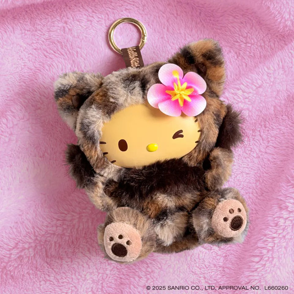 SANRIO | Hello Kitty Plush Mascot Keychain 150×110×160mm (Fine Face Cat Tan Leopard)