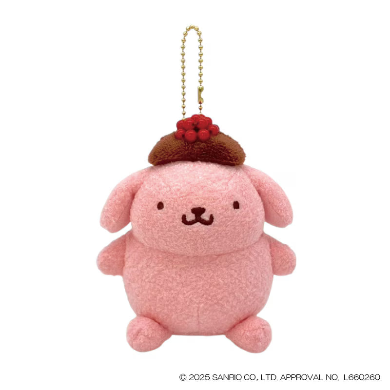 SANRIO | Pompompurim Strawberry Mascot Holder Bag Charm Keychain 100x80x115mm (30th Anniversary)