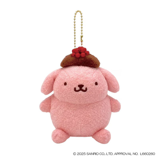 SANRIO | Pompompurim Strawberry Mascot Holder Bag Charm Keychain 100x80x115mm (30th Anniversary)
