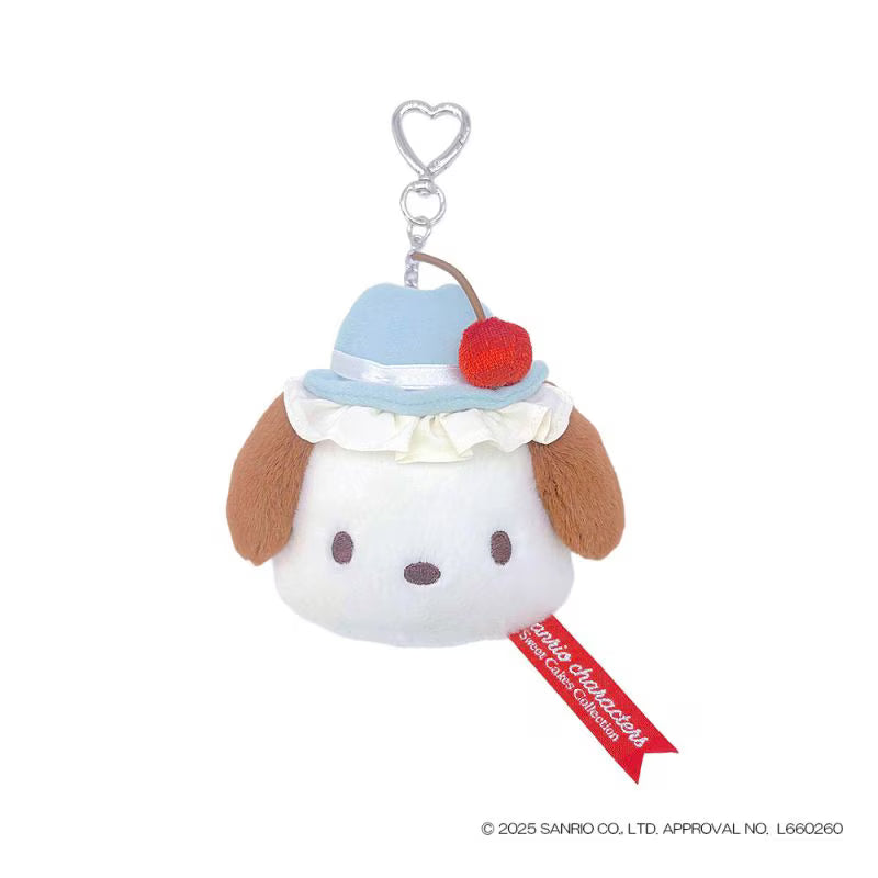 SANRIO | Pochacco Mini Pouch Mini Carabiner 100x80x55mm (Sky Blue Cherry Cake)