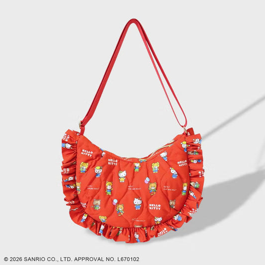 SANRIO x ACCOMMODE | Hello Kitty Quilting Frill Shoulder Bag 320x190x100mm