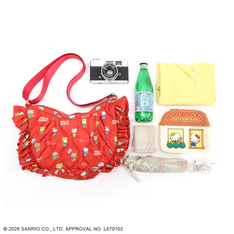 SANRIO x ACCOMMODE | Hello Kitty Quilting Frill Shoulder Bag 320x190x100mm