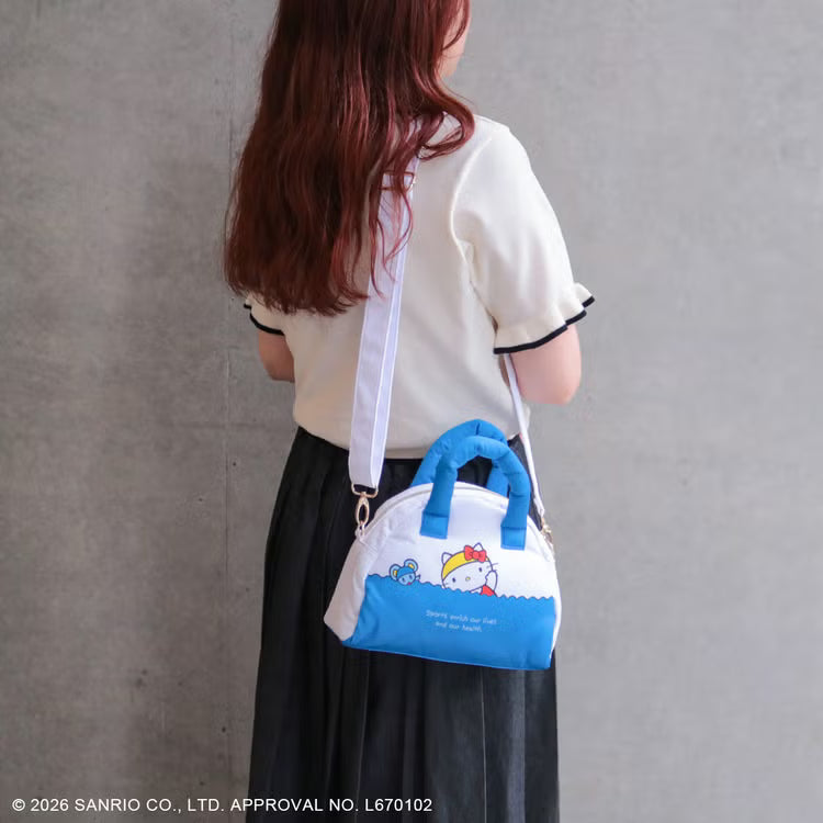SANRIO x ACCOMMODE | Hello Kitty Puff Boston Bag 180x240x100mm (Blue)