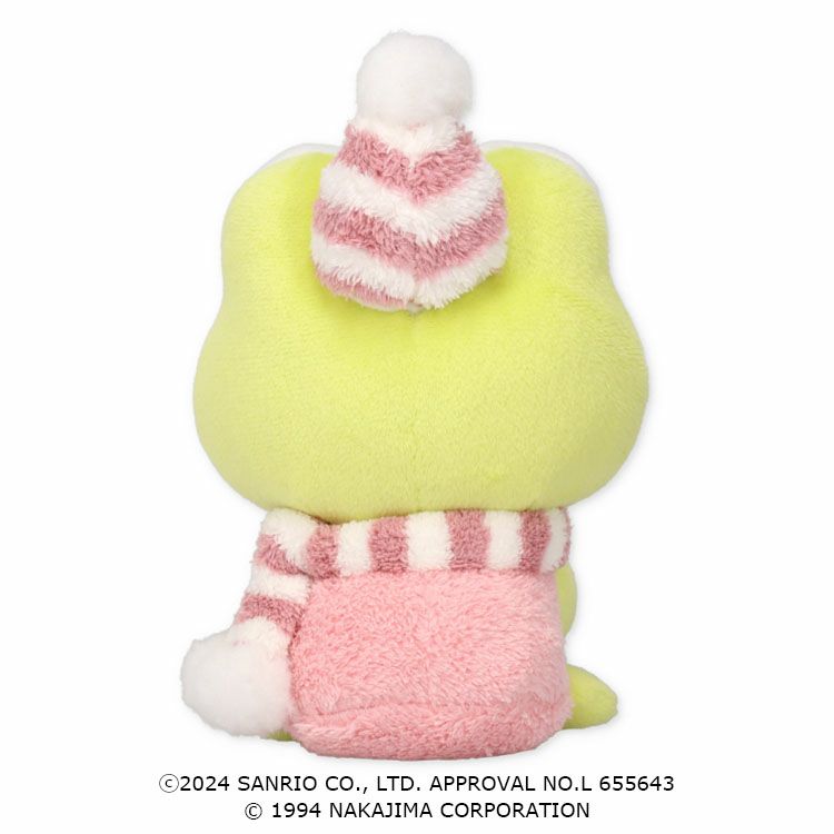 Sanrio × Pickles the Frog | Keroppi & Pickles Plush Toy Doll 16×12×11cm (Hug Snowman Frog Pickles)