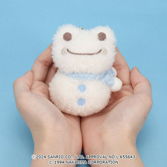 Sanrio × Pickles the Frog | Mascot Holder Plush Keychain 8.5×6×4.5cm (Frog Pickles Snowman)
