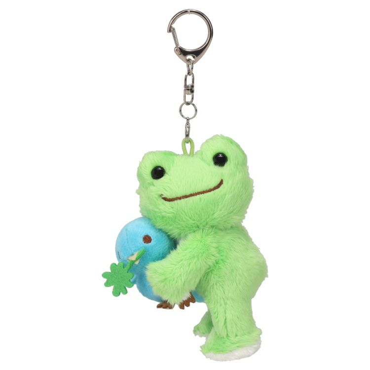 Pickles the Frog | Plush Keychain Mascot Holder H12.5×W8×D6cm (Blue Bird Wakaba Green)