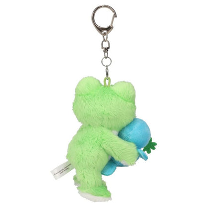 Pickles the Frog | Plush Keychain Mascot Holder H12.5×W8×D6cm (Blue Bird Wakaba Green)