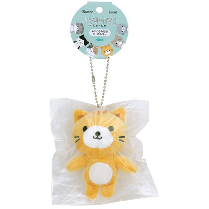 SKATER | Cat Plush Keychain with ball chain Mascot Holder 75×50×160mm (Orange)