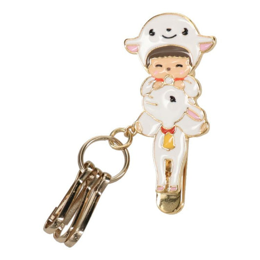 Heidi X Monchhichi | 50Th Anniversary Mental Bag Key Clip Keychain 2.3Cm 4.7Cm（Yuki-Chan