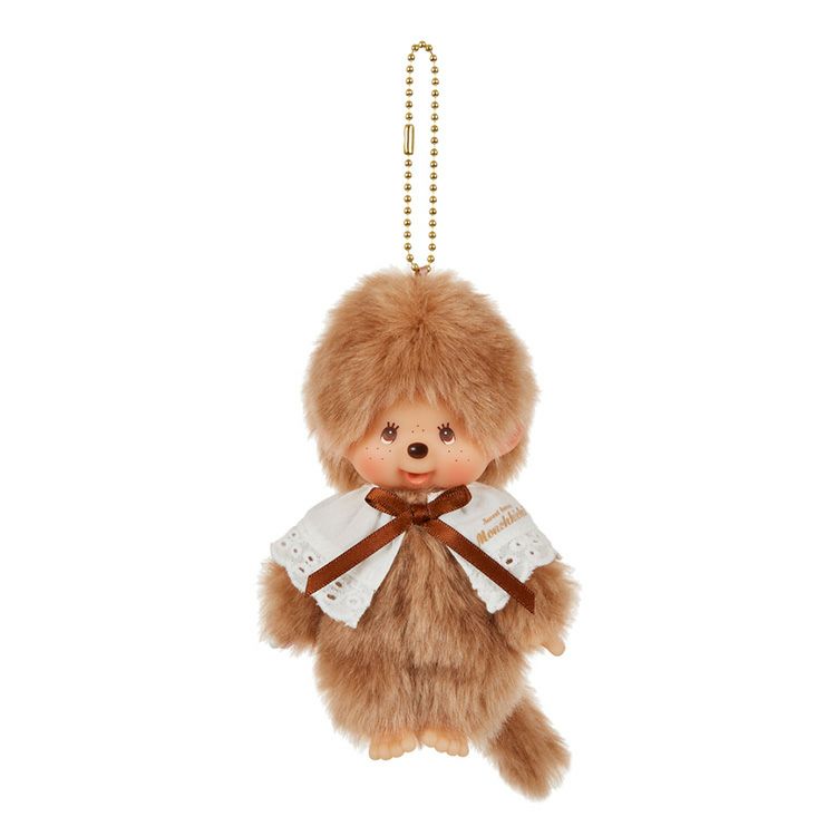 Monchhichi | Mascot Holder Plush Keychain Bag Charm H13.5×W8.5×D5.5cm (Sweet Brown Series)