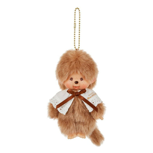 Monchhichi | Mascot Holder Plush Keychain Bag Charm H13.5×W8.5×D5.5cm (Sweet Brown Series)