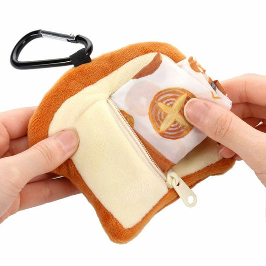 BREAD DOROBO | Foldable Eco Bag with Pouch Shopping Bag Keychain (110×120mm & 480×260mm)