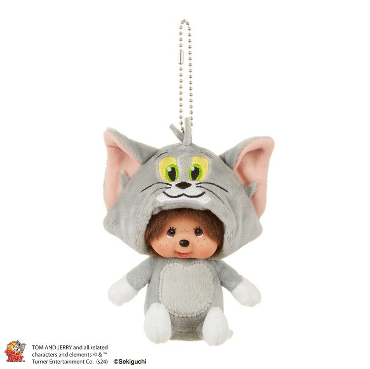 Monchhichi | Mascot Holder Plush Keychain Bag Charm SS H11×W8×D6cm (Tom & Jerry - Tom)