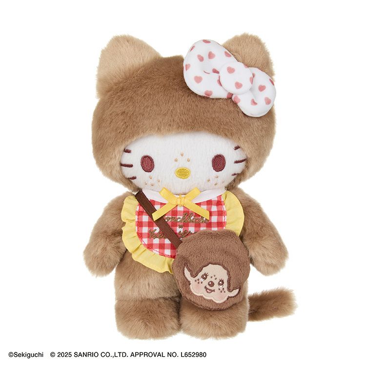 Monchhichi x Hello Kitty | Sekiguchi Plush Doll Toy H20×W12×D10cm (Special Collab 2nd Edition/Limited Edition)