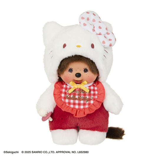 Monchhichi x Hello Kitty | Sekiguchi Plush Doll Toy H20×W12×D10cm (Special Collab 2nd Edition/Limited Edition)