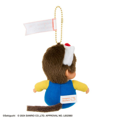 Monchhichi × Sanrio | Mascot Holder Plush Keychain H12×W7.5×D6Cm (Hello Kitty)
