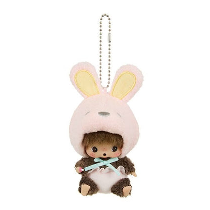 Monchhichi | Sekiguchi Bebichhichi Mascot Holder Plush KeyChain 13×6.5×7cm (Rabbit)