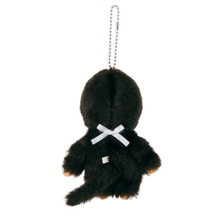 Monchhichi | Mascot Holder Plush Keychain Bag Charm H13.5×W8.5×D5.5cm (Happy Colors - Black)
