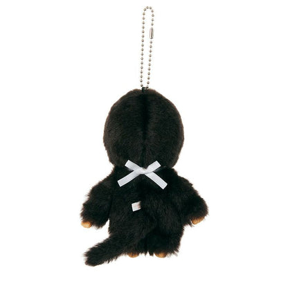 Monchhichi | Mascot Holder Plush Keychain Bag Charm H13.5×W8.5×D5.5cm (Happy Colors - Black)