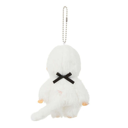 Monchhichi | Mascot Holder Plush Keychain Bag Charm H13.5×W8.5×D5.5cm (Happy Colors - White)