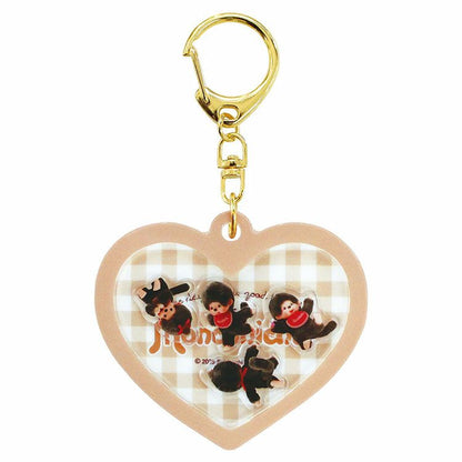 Monchhichi | Swinging Acrylic Keychain H7.4×W7.1×D0.7cm (Heart Shape)