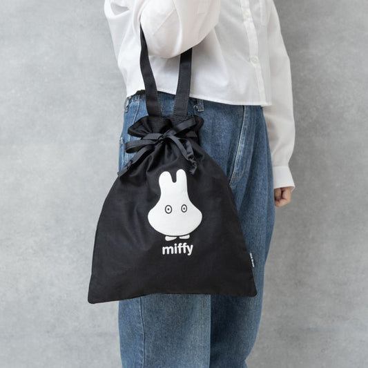 MIFFY | Drawstring Tote Bag 390 x 330mm (Black Ghost)