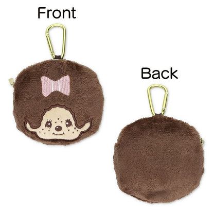Monchhichi | Foldable Eco Shopping Bag 310×380×130mm & Mascot Pouch 110×110mm (Brown Love - Girl)