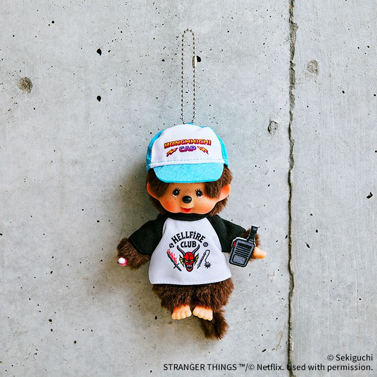 Monchhichi x Stranger Things | Hellfire Club ver. Keychain Plush Mascot Bag Charm 140×100×70mm
