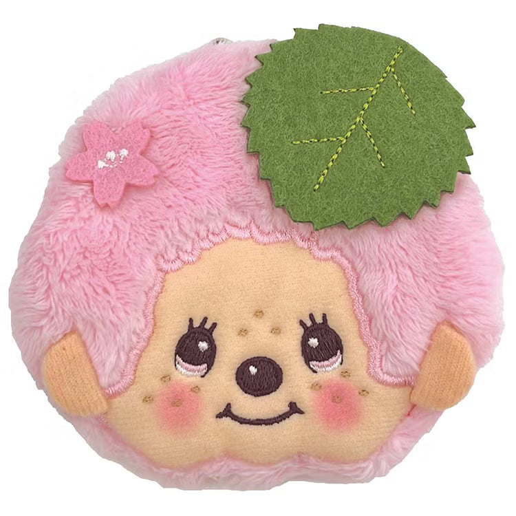 Monchhichi | Mini Gamaguchi Clasp Pouch Coin Purse 97×100×15mm (Sakura Mochi Smile)