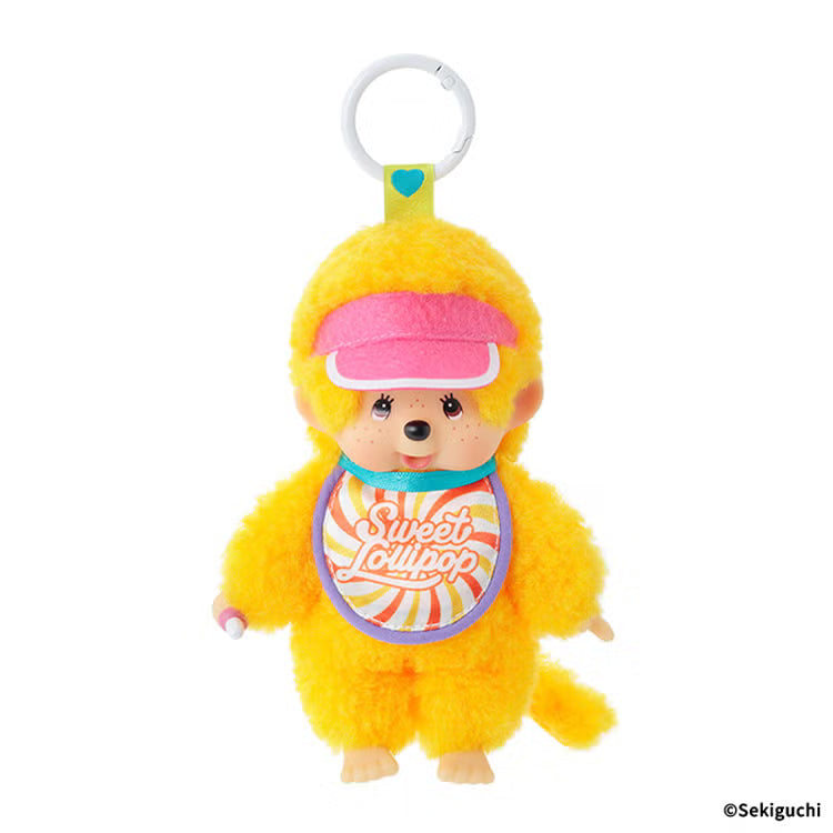Monchhichi | Plush Keychain Bag Charm 160x85x75mm (Monchhichi-chan : Sweet Lollipop Orange)