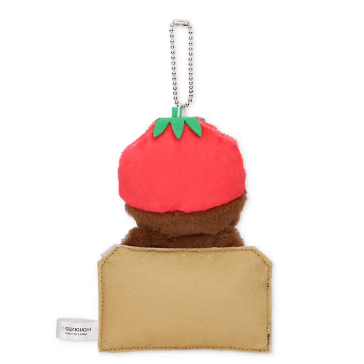 Monchhichi | Mascot Keychain Bag Charm Keychain 130x90x30mm (Peeking Fruit Monchhichi/Strawberry)