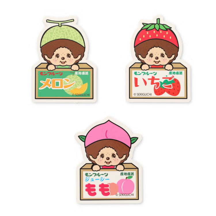 Monchhichi | Sticker Set 70x50mm (Peek-a-boo Fruit Monchhichi)